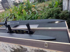 Heavy Duty Full Tang Battle Sword - Titanium Black 9Cr18 Steel | G10 Handle | Lacquered Wood Sheath