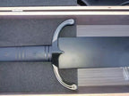 Heavy Duty Full Tang Battle Sword - Titanium Black 9Cr18 Steel | G10 Handle | Lacquered Wood Sheath