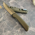 DLC Mirror Folding Knife | VG10 Steel TC4 Titanium + Carbon Fiber