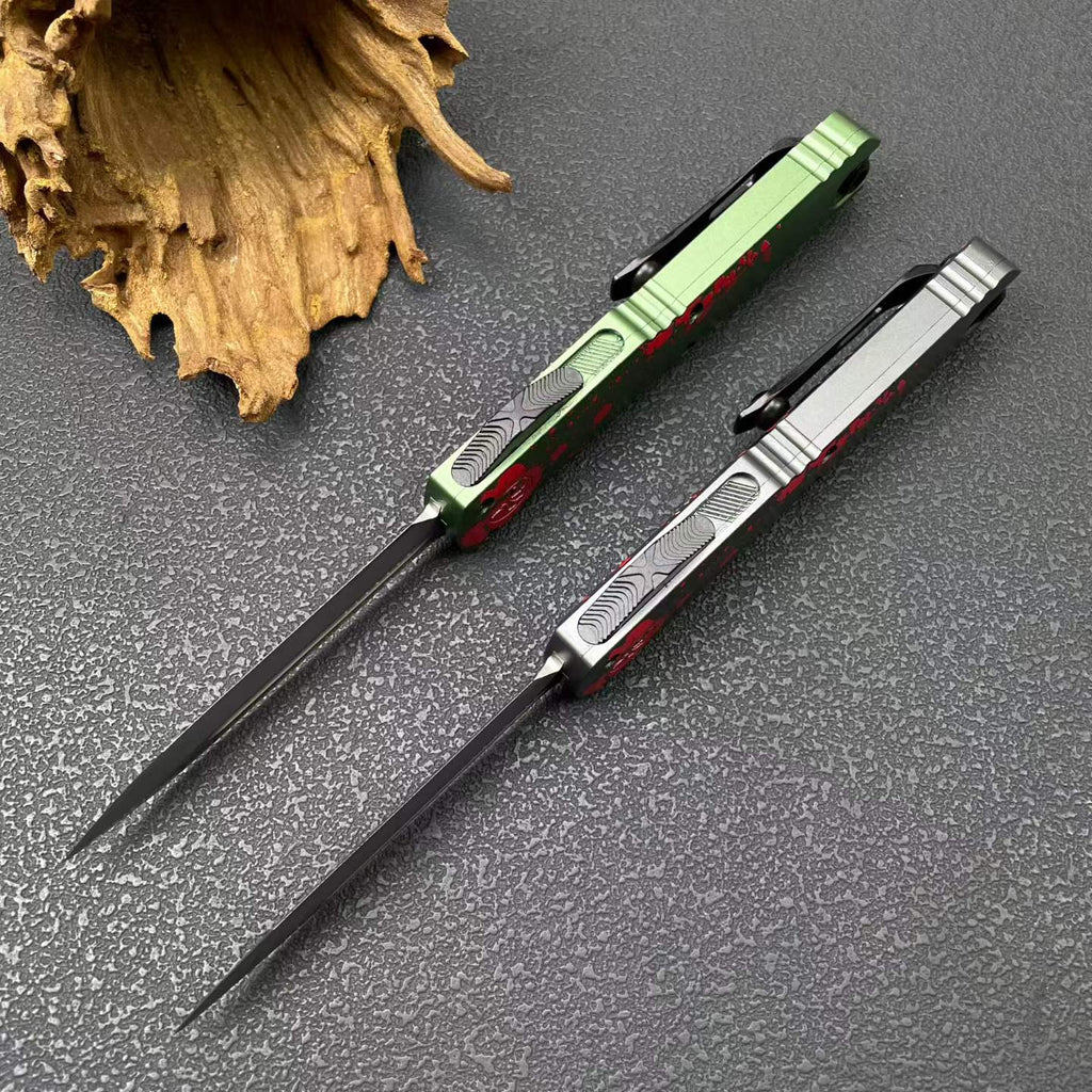 Mic UT OTF Knife | 8Cr14MoV Steel | Aluminum Handle | Splatter Edition