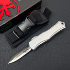 Hera II OTF Knife | 8Cr14MoV Steel | Aerospace Aluminum Handle | Black / Silver