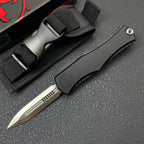 Hera II OTF Knife | 8Cr14MoV Steel | Aerospace Aluminum Handle | Black / Silver