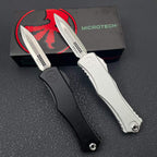 Hera II OTF Knife | 8Cr14MoV Steel | Aerospace Aluminum Handle | Black / Silver