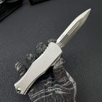 Hera II OTF Knife | 8Cr14MoV Steel | Aerospace Aluminum Handle | Black / Silver