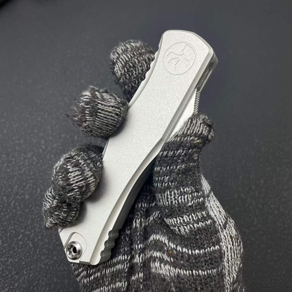 Hera II OTF Knife | 8Cr14MoV Steel | Aerospace Aluminum Handle | Black / Silver