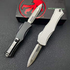 Hera II OTF Knife | 8Cr14MoV Steel | Aerospace Aluminum Handle | Black / Silver