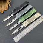 OTF Tactical Knife | 8Cr14MoV Steel | Aluminum Handle | Black / Green / Tan