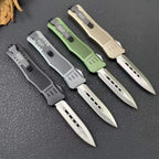 OTF Tactical Knife | 8Cr14MoV Steel | Aluminum Handle | Black / Green / Tan