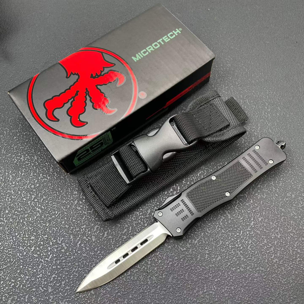 OTF Tactical Knife | 8Cr14MoV Steel | Aluminum Handle | Black / Green / Tan