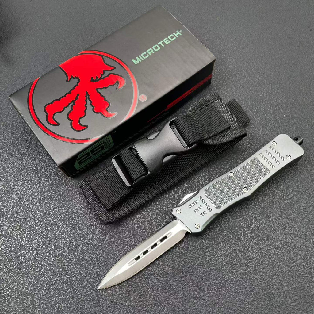 OTF Tactical Knife | 8Cr14MoV Steel | Aluminum Handle | Black / Green / Tan