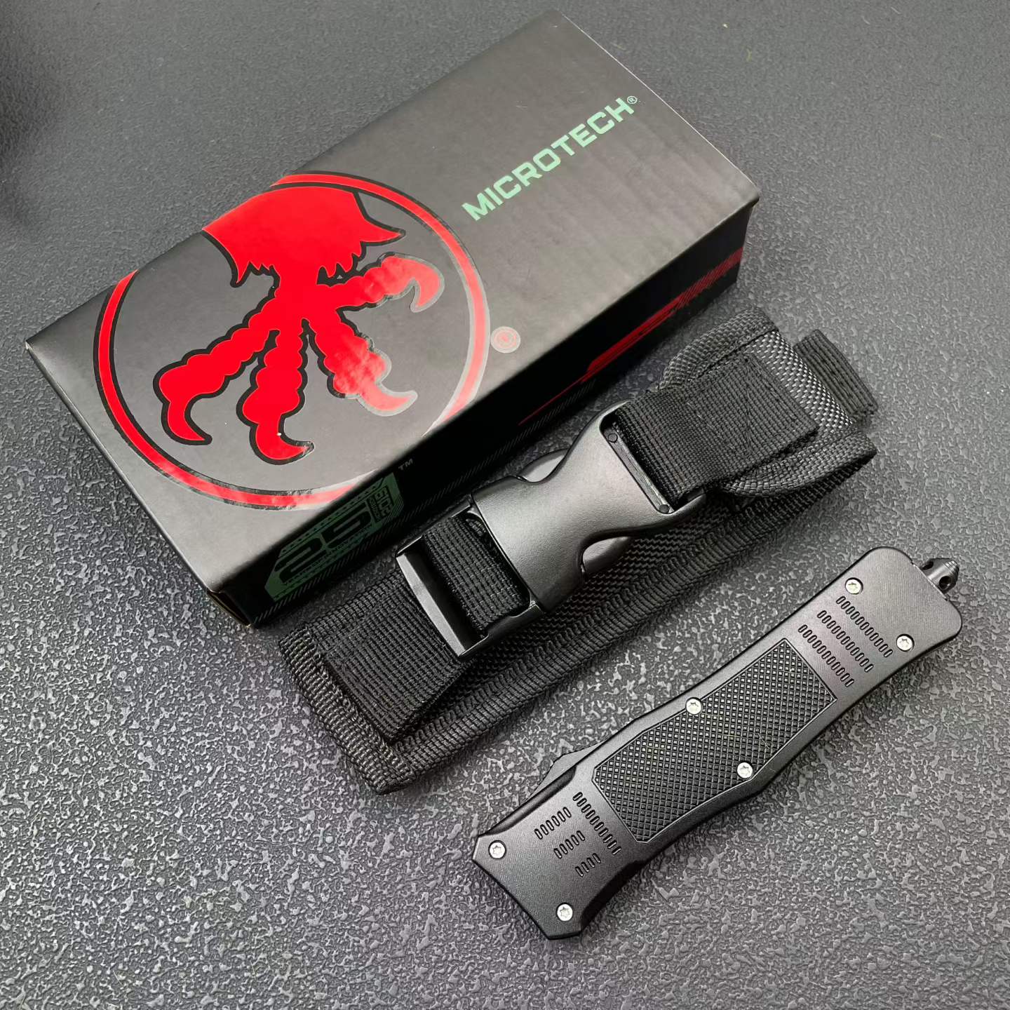 OTF Tactical Knife | 8Cr14MoV Steel | Aluminum Handle | Black / Green / Tan
