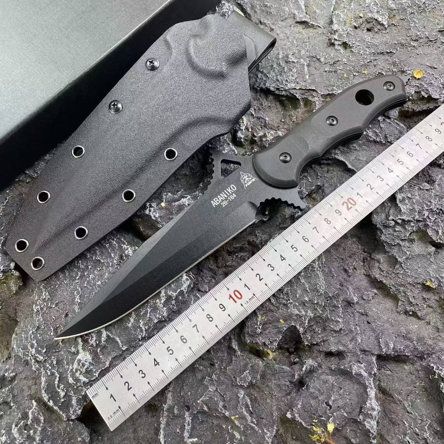 Abaniko Fixed Blade Tactical Knife – 9CR15MOV Steel G10 Handle