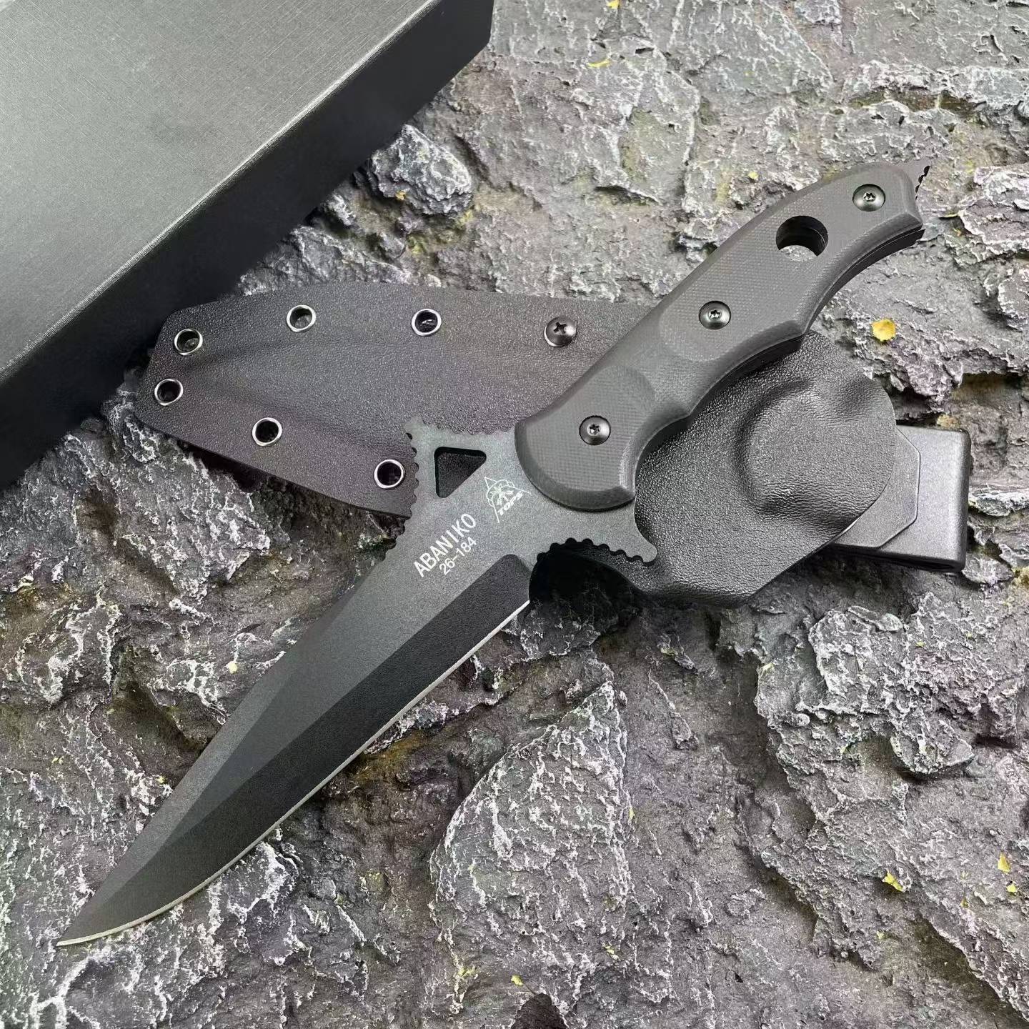 Abaniko Fixed Blade Tactical Knife – 9CR15MOV Steel G10 Handle