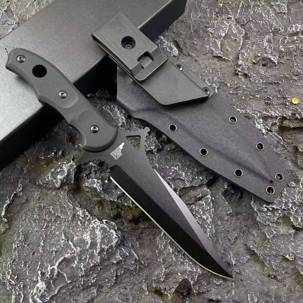 Abaniko Fixed Blade Tactical Knife – 9CR15MOV Steel G10 Handle