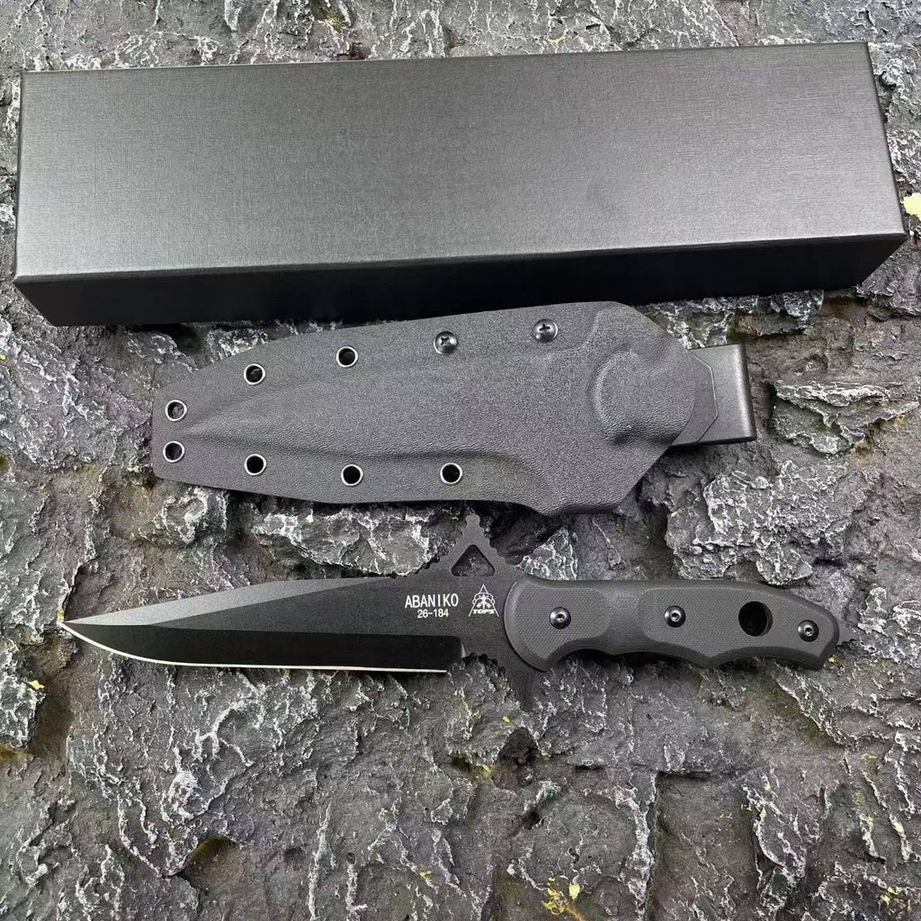 Abaniko Fixed Blade Tactical Knife – 9CR15MOV Steel G10 Handle