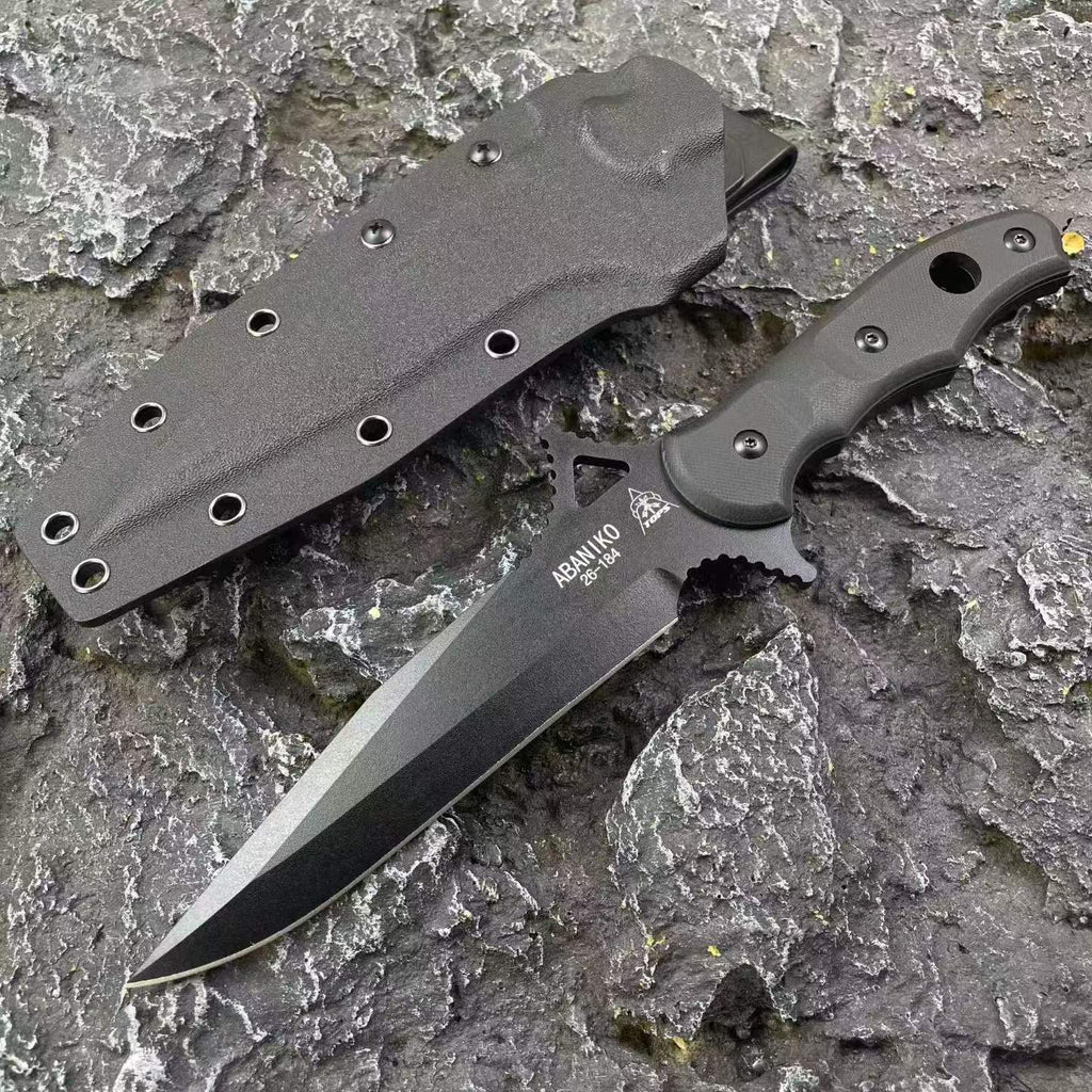 Abaniko Fixed Blade Tactical Knife – 9CR15MOV Steel G10 Handle