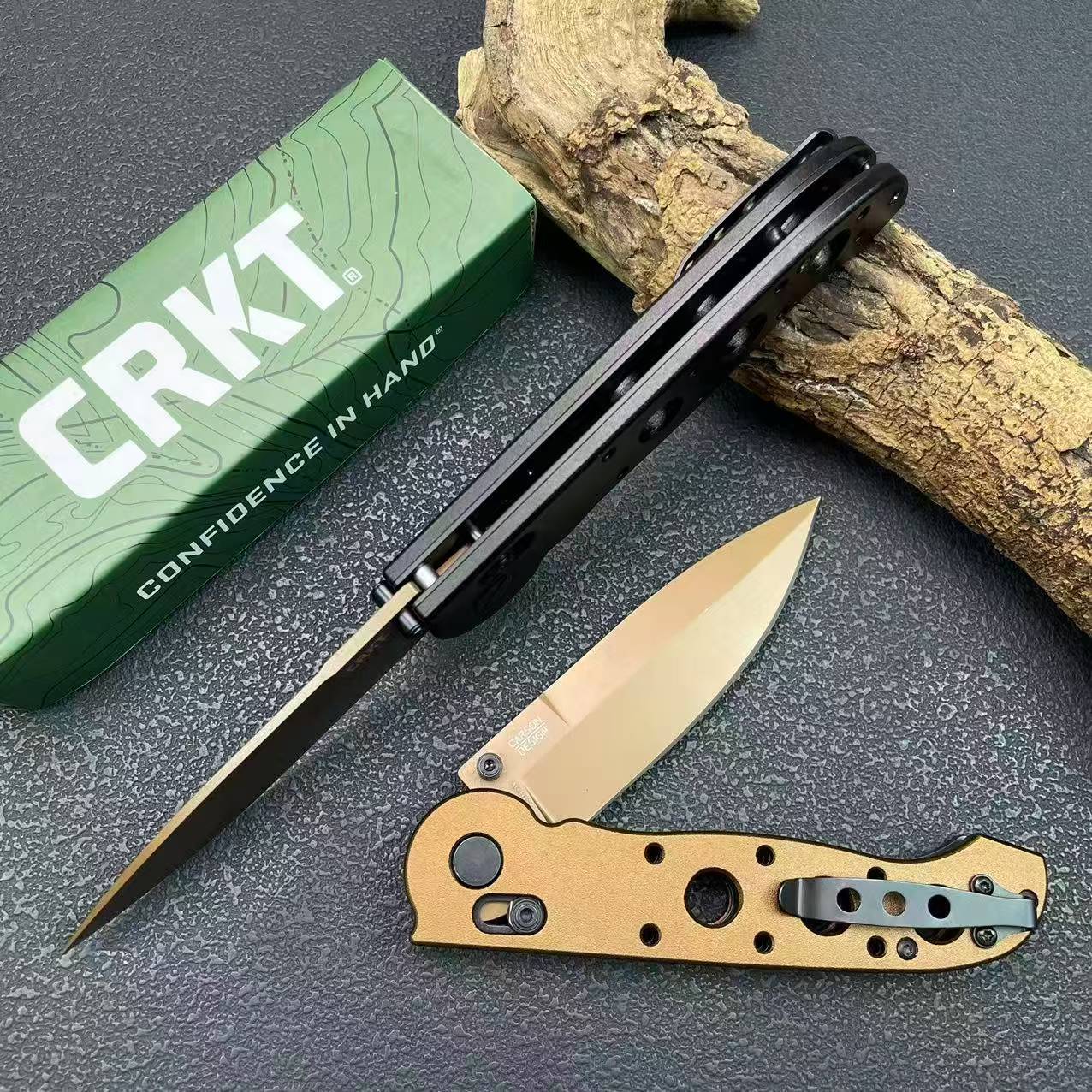CRKT Folding Knife – 8Cr13MoV Steel Skeletonized Handle M16-03XK