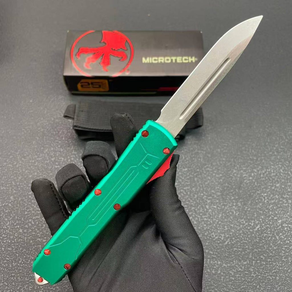 Microtech UT85 OTF Knife – 8Cr13MoV Blade Aluminum Handle Glass Breaker