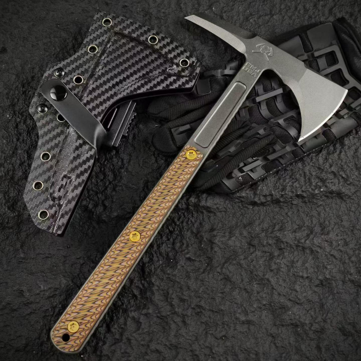 Premium DC53 Steel Camp Hatchet with G10 Handle