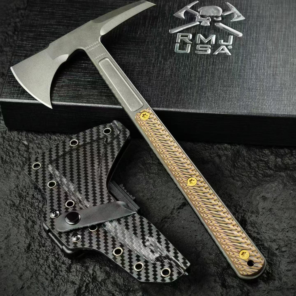 Premium DC53 Steel Camp Hatchet with G10 Handle