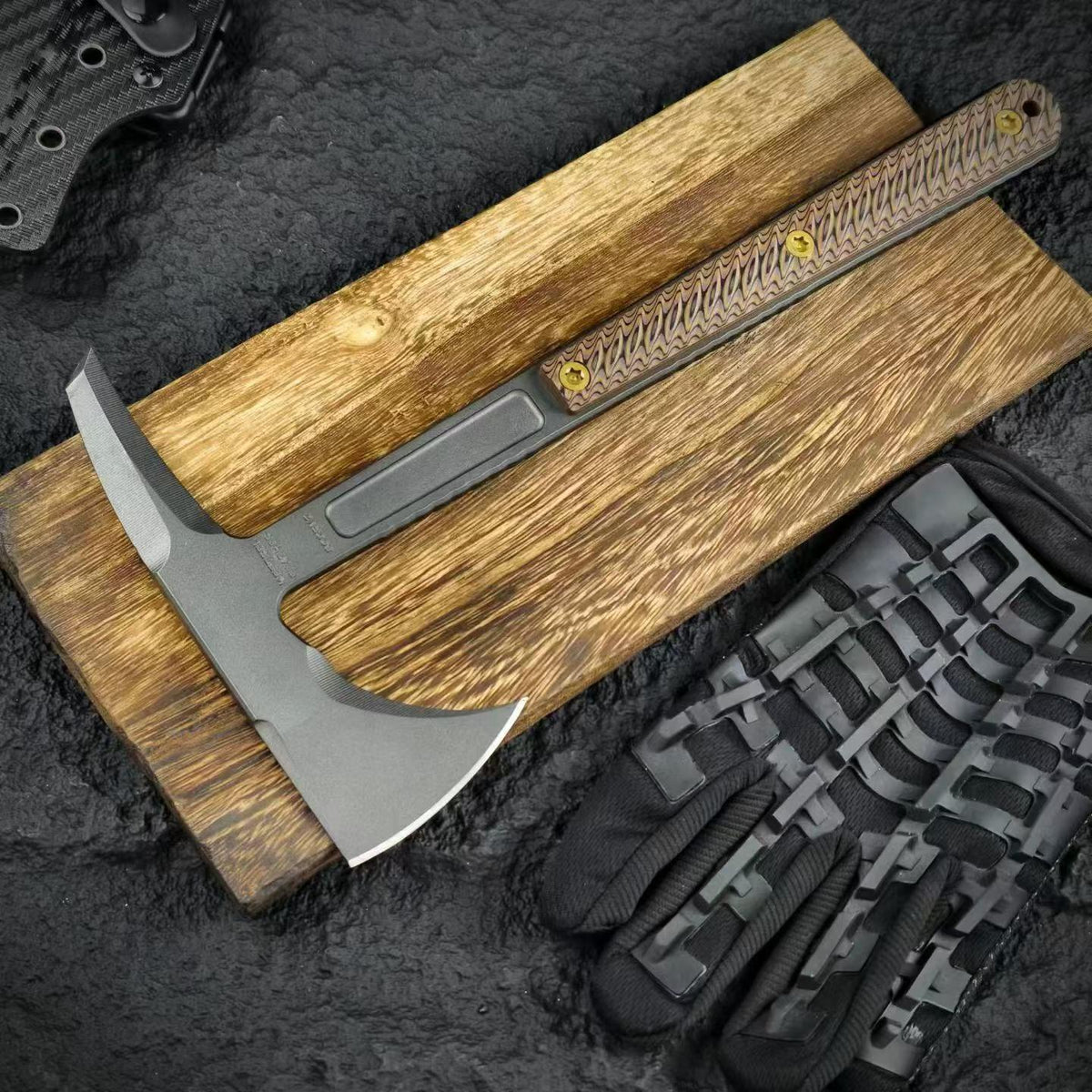 Premium DC53 Steel Camp Hatchet with G10 Handle