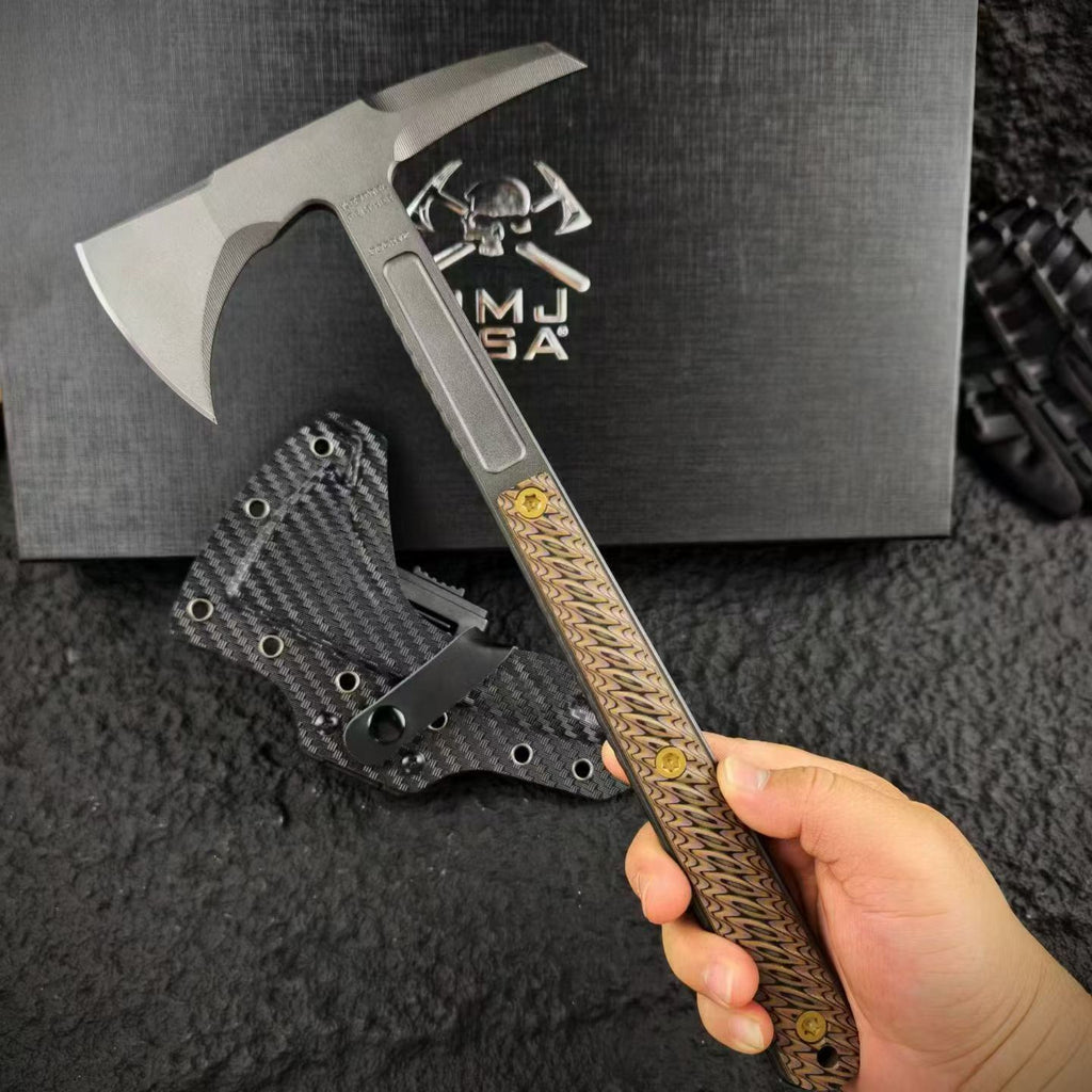 Premium DC53 Steel Camp Hatchet with G10 Handle