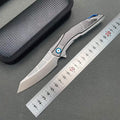 Premium Folding Knife 8CR14 Blade Aluminum Carbon Fiber Handle