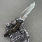 Premium Folding Knife 8CR14 Blade Aluminum Carbon Fiber Handle