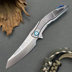 Premium Folding Knife 8CR14 Blade Aluminum Carbon Fiber Handle
