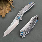 Premium Folding Knife 8CR14 Blade Aluminum Carbon Fiber Handle
