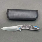 Premium Folding Knife 8CR14 Blade Aluminum Carbon Fiber Handle