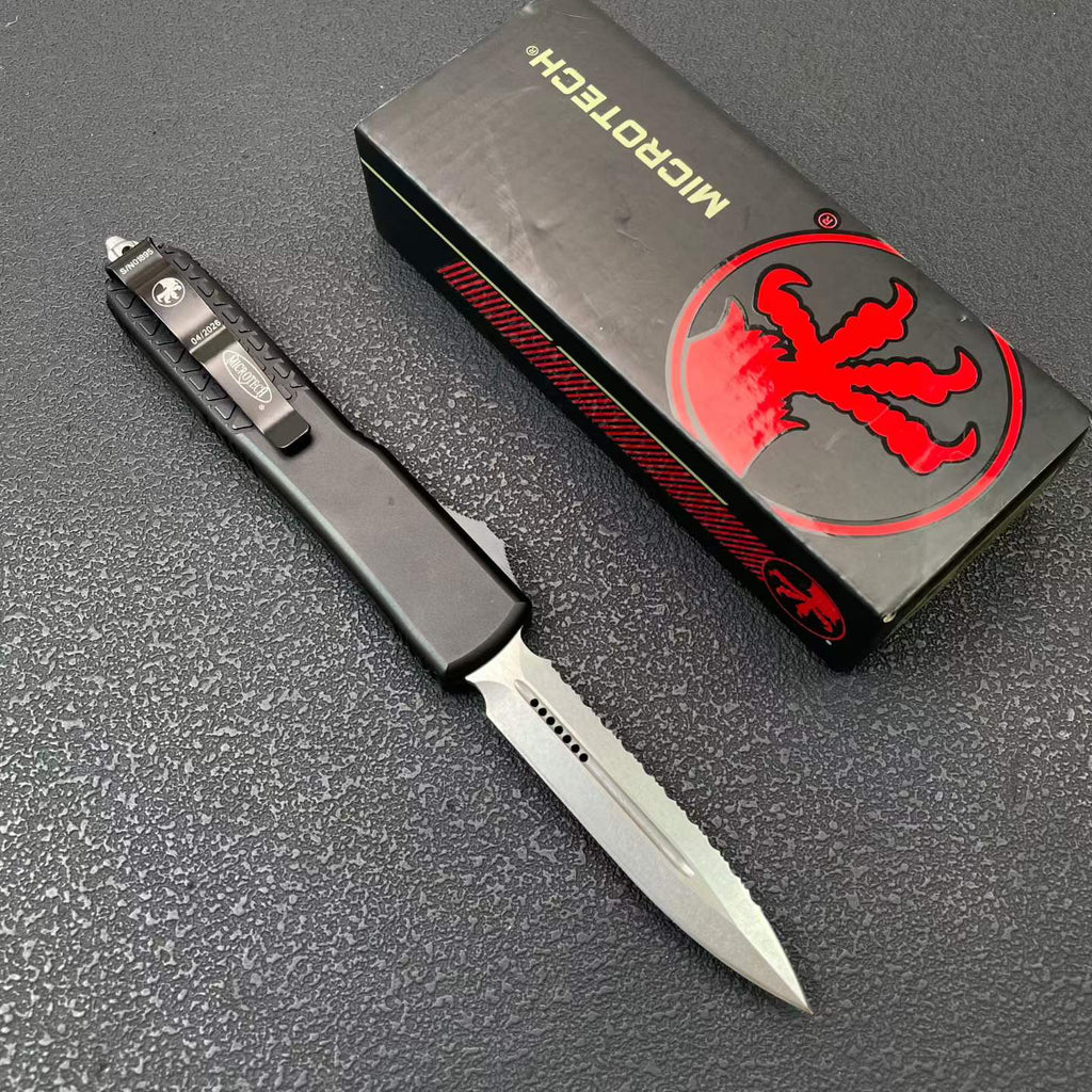 Aluminum Alloy UT85 Serrated Edge Tactical Knife 7CR14MOV