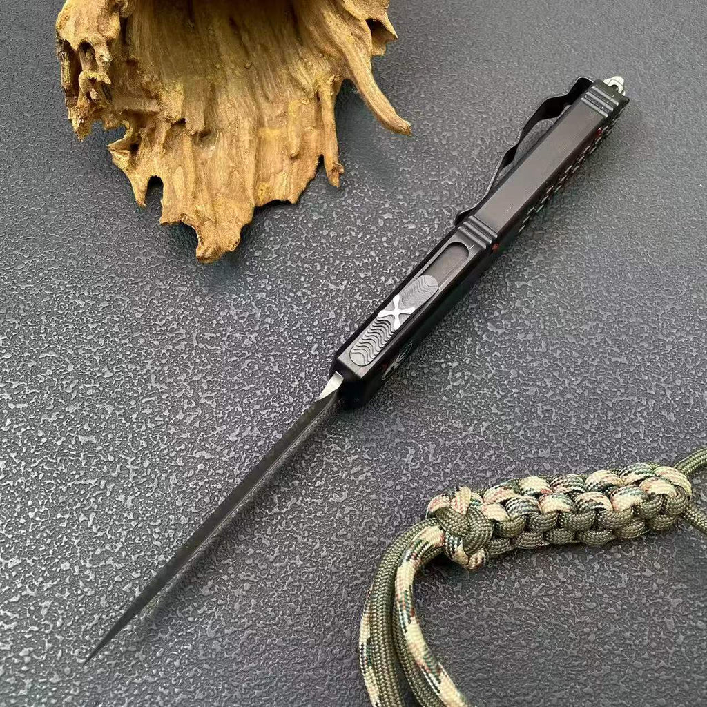 Aluminum Alloy UT85 Serrated Edge Tactical Knife 7CR14MOV