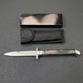 Classic Stiletto Folding Knife 8CR14MOV Blade Acrylic/Ebony Wood Handle