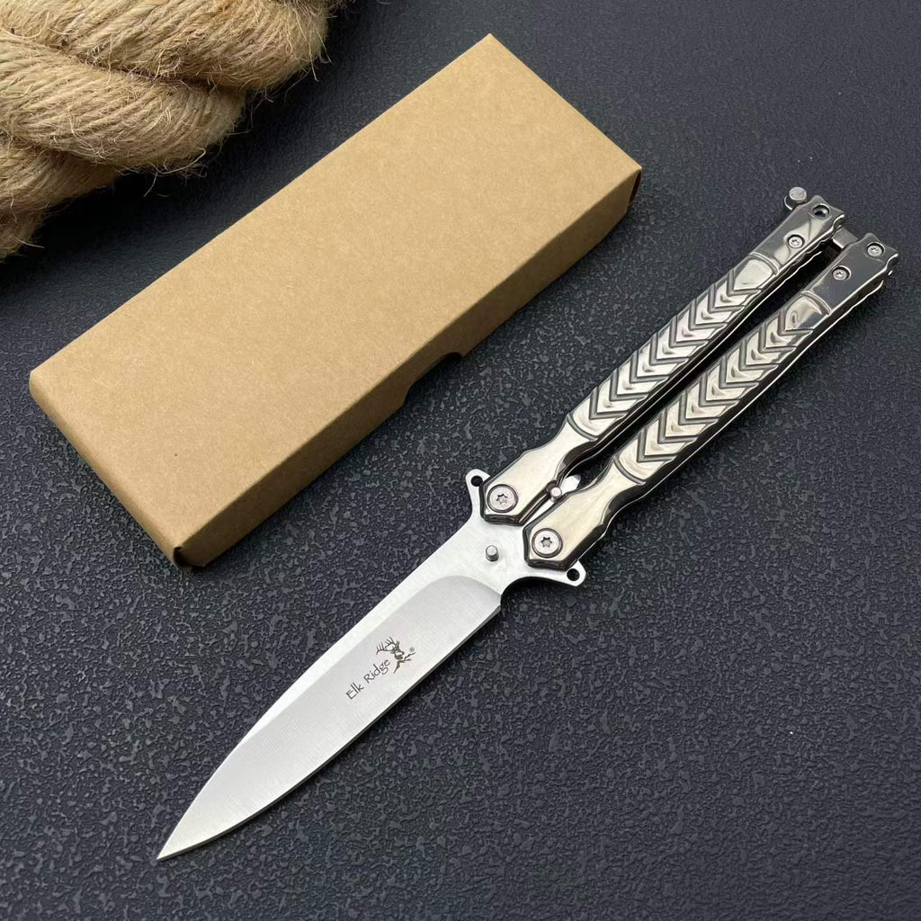 Premium Steel Butterfly Knife Balisong 8CR14MOV Blade