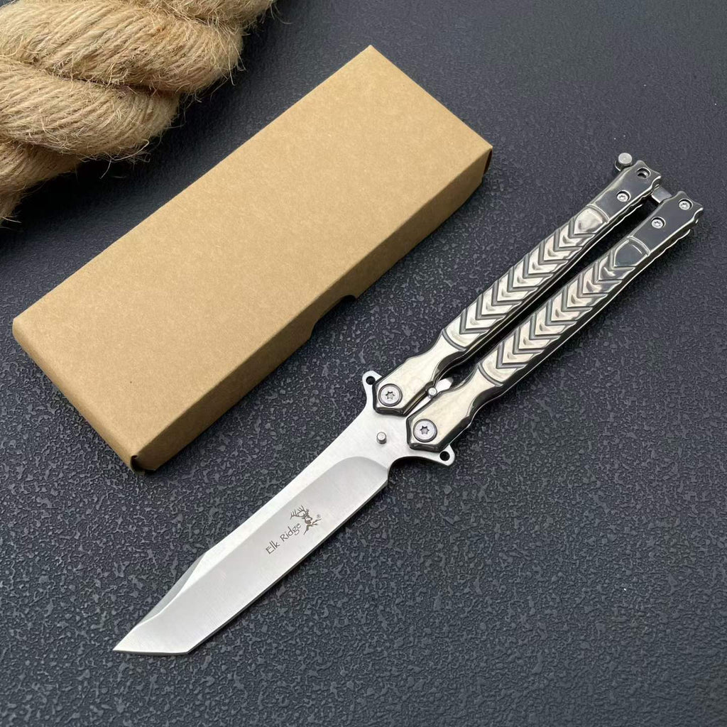 Premium Steel Butterfly Knife Balisong 8CR14MOV Blade