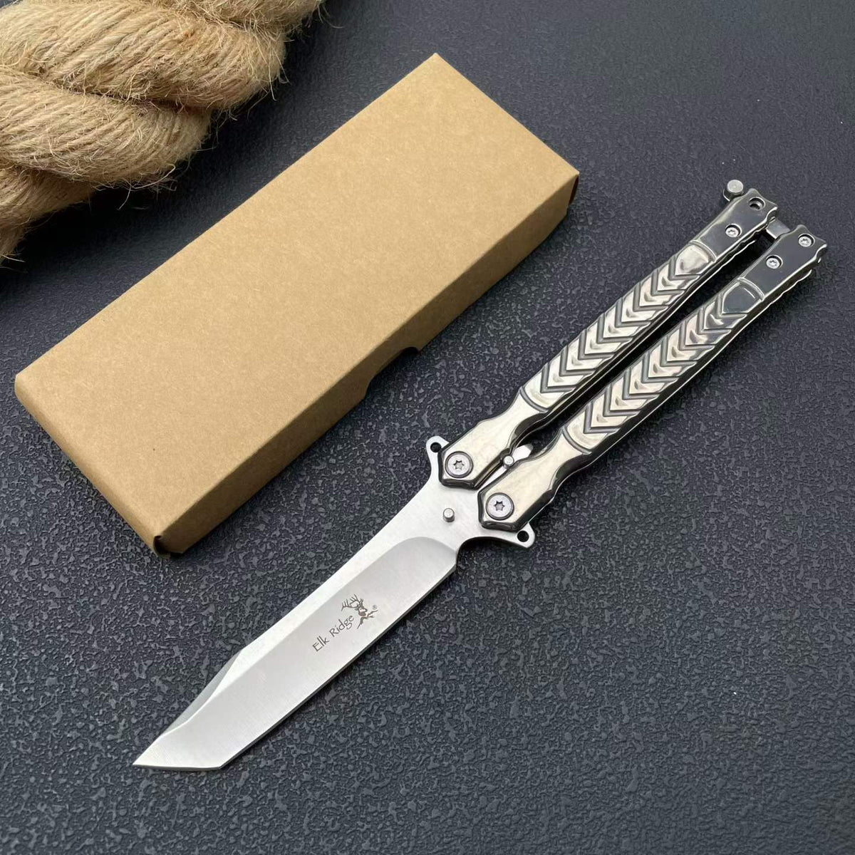 Premium Steel Butterfly Knife Balisong 8CR14MOV Blade