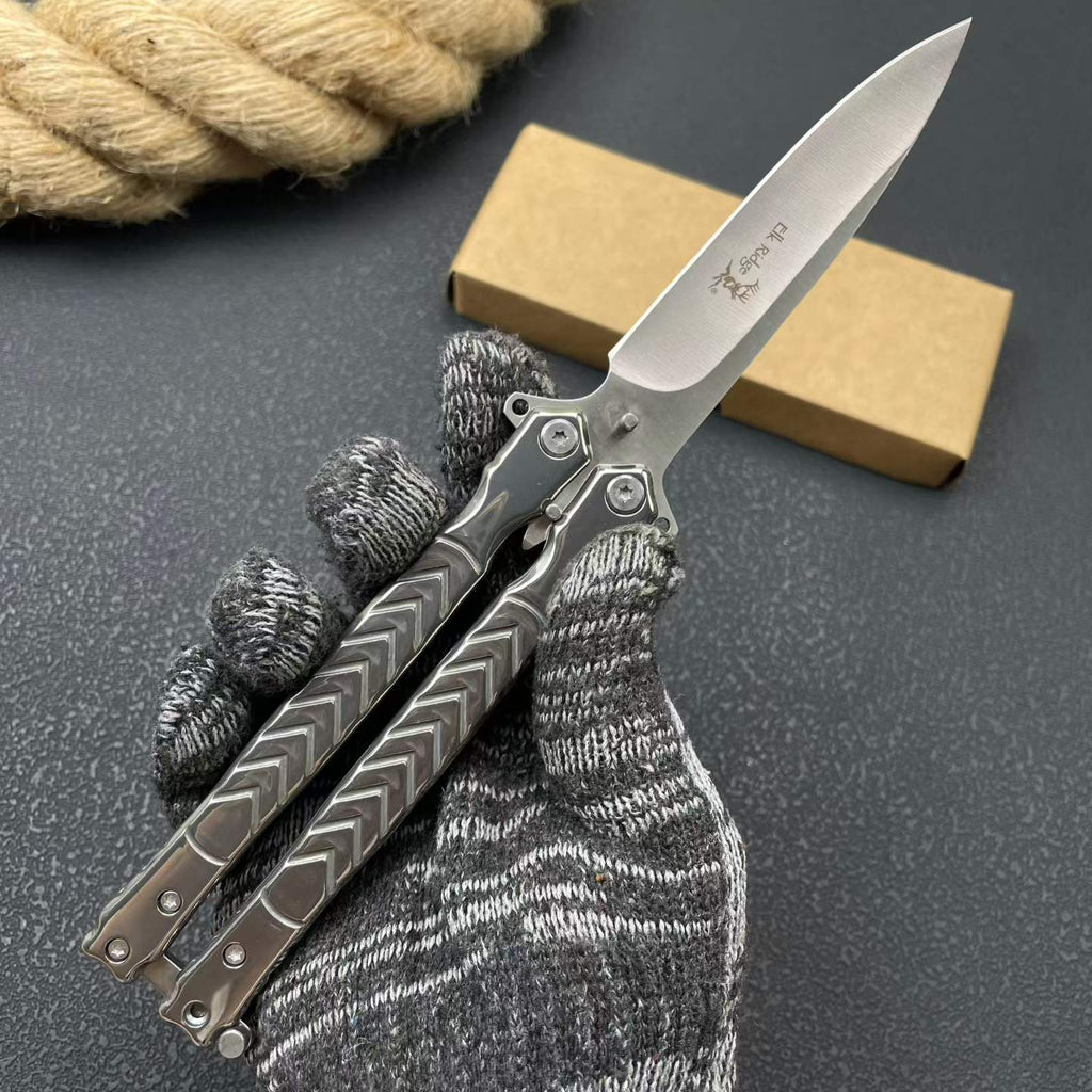 Premium Steel Butterfly Knife Balisong 8CR14MOV Blade
