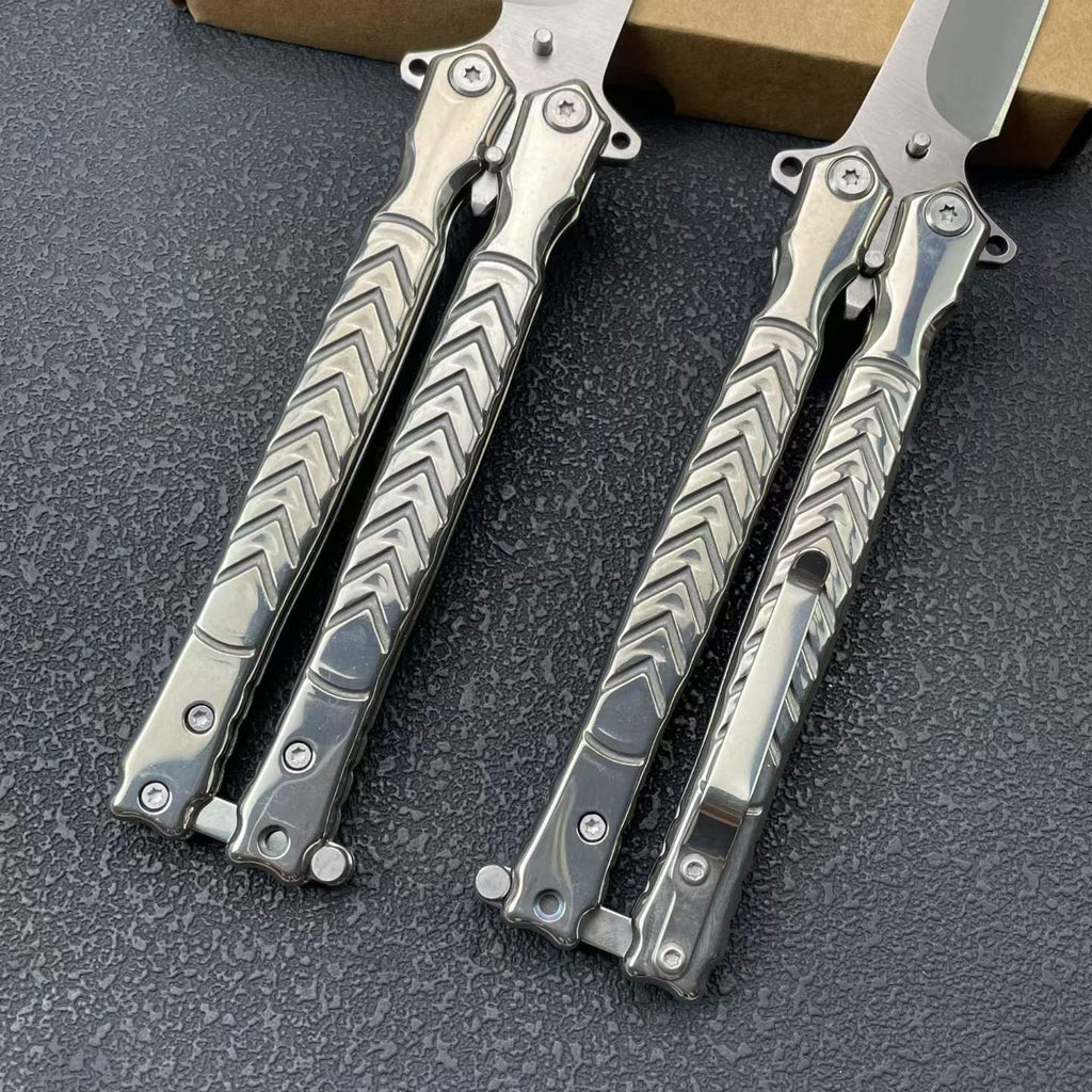 Premium Steel Butterfly Knife Balisong 8CR14MOV Blade