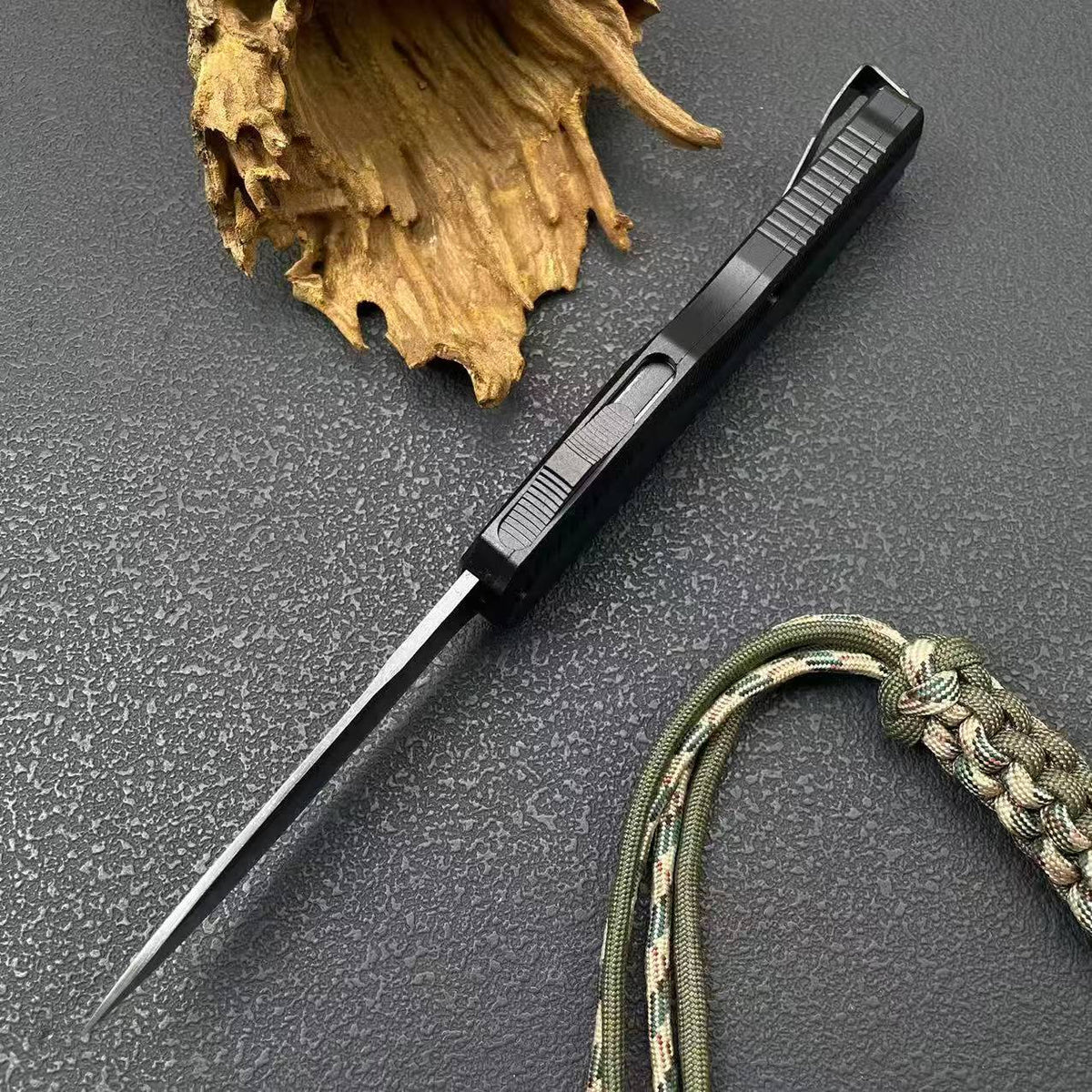 Black Tactical Knife 5GR13 Blade Aluminum Alloy Handle