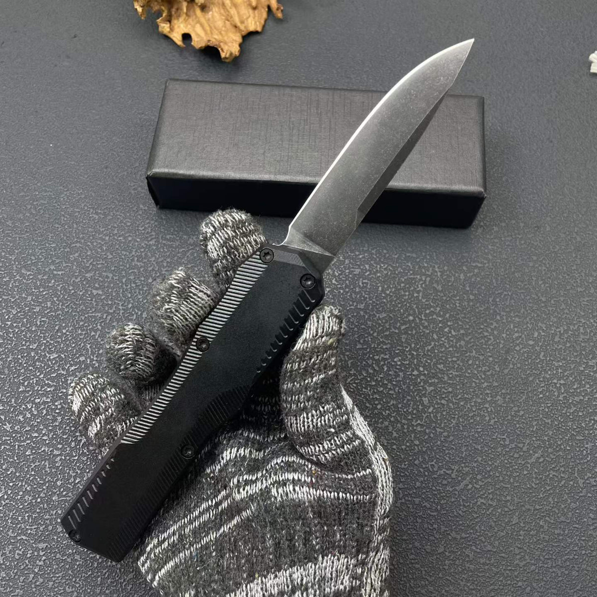 Black Tactical Knife 5GR13 Blade Aluminum Alloy Handle