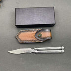 Premium Damascus Steel Folding Knife - Engraved Stainless Handle, VG10 Core
