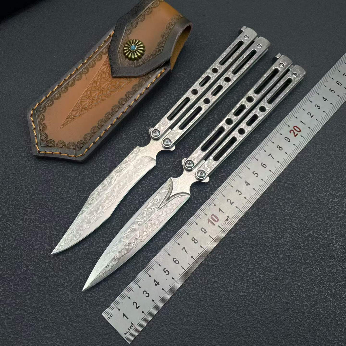 Premium Full Damascus Steel Folding Knife - 228-Layer