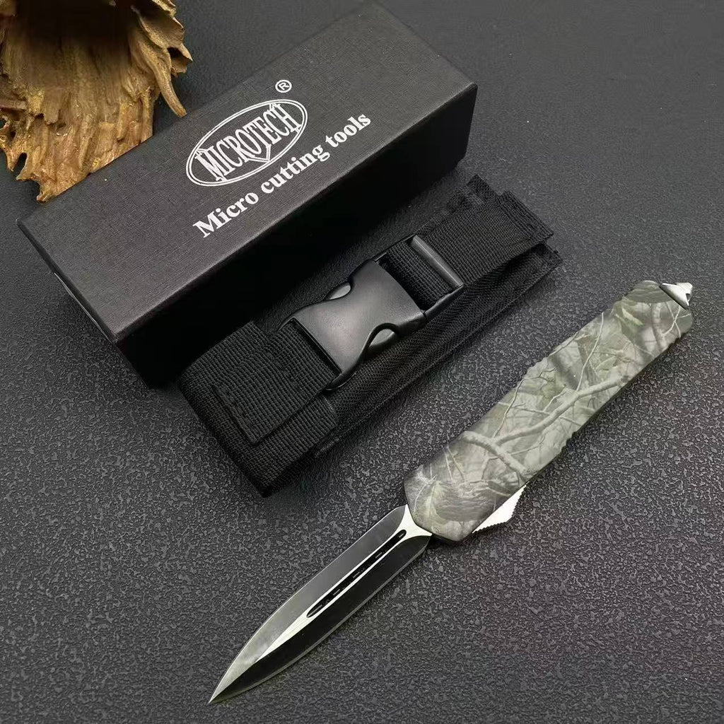 A07 Camo Tactical Knife - 8Cr14MoV Steel Blade, Camo Handle (23cm)