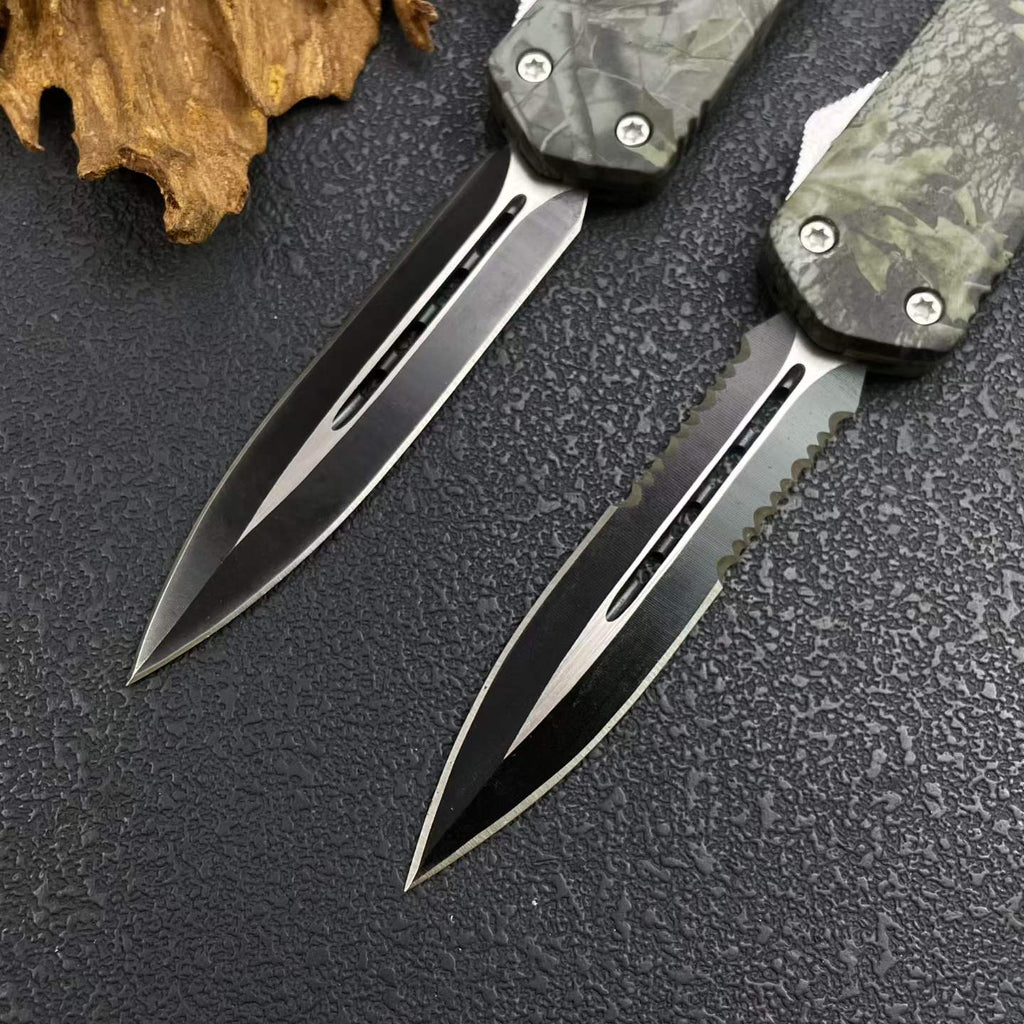 A07 Camo Tactical Knife - 8Cr14MoV Steel Blade, Camo Handle (23cm)