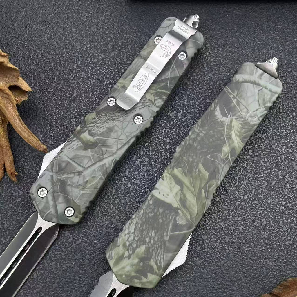 A07 Camo Tactical Knife - 8Cr14MoV Steel Blade, Camo Handle (23cm)