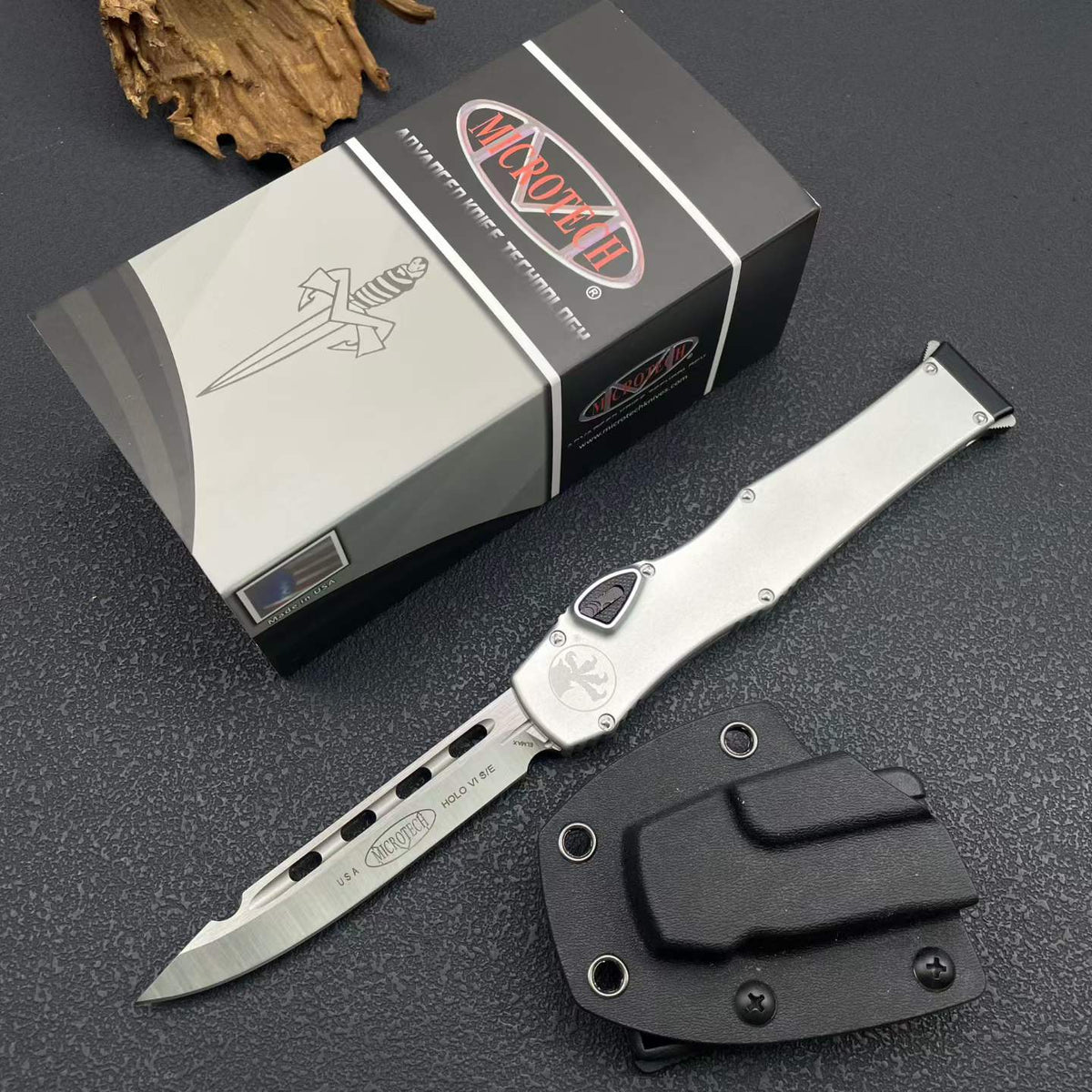 Halo VI Single-Action OTF Automatic Knife - ELMAX Blade, Aluminum Handle (26.8cm)