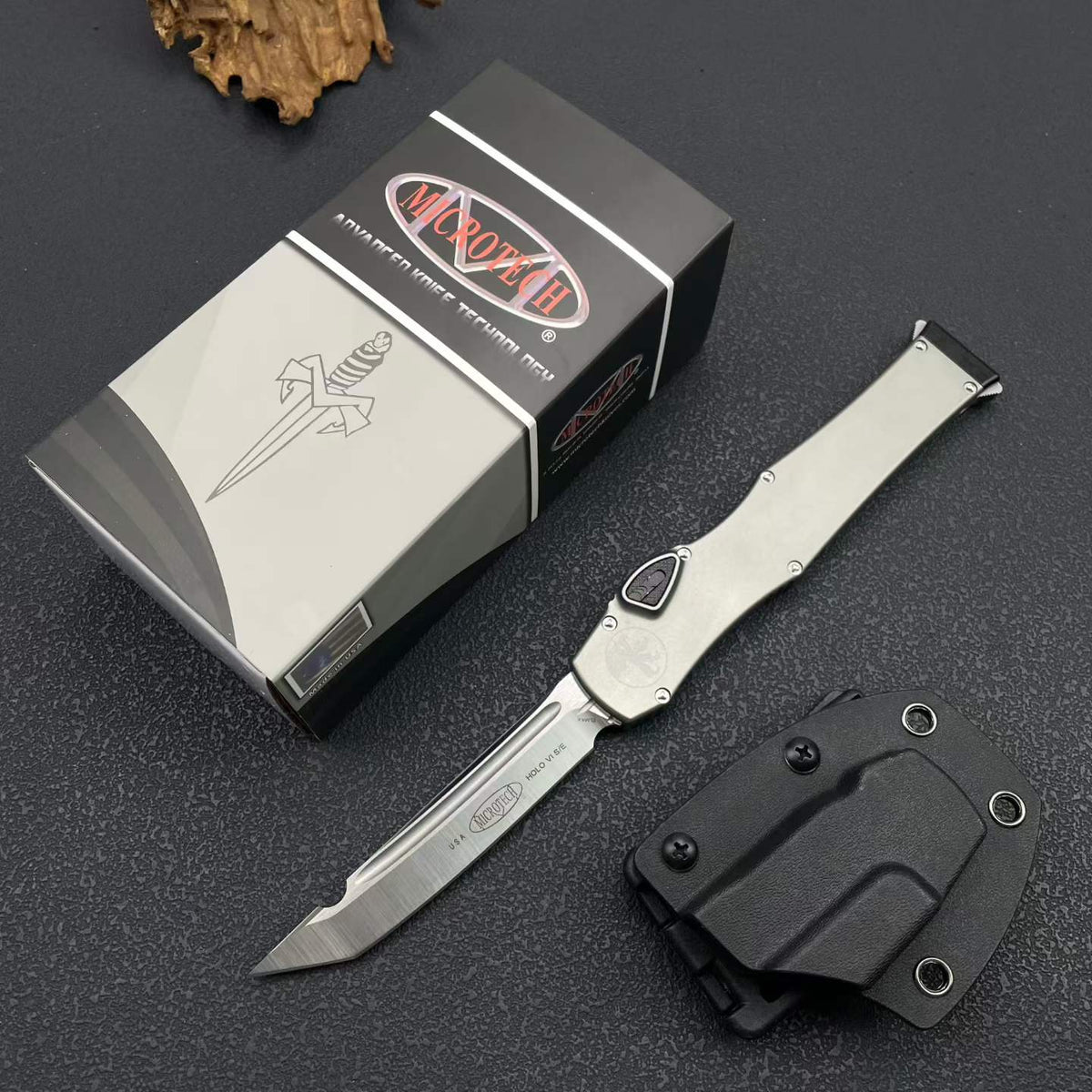 Halo VI Single-Action OTF Automatic Knife - ELMAX Blade, Aluminum Handle (26.8cm)