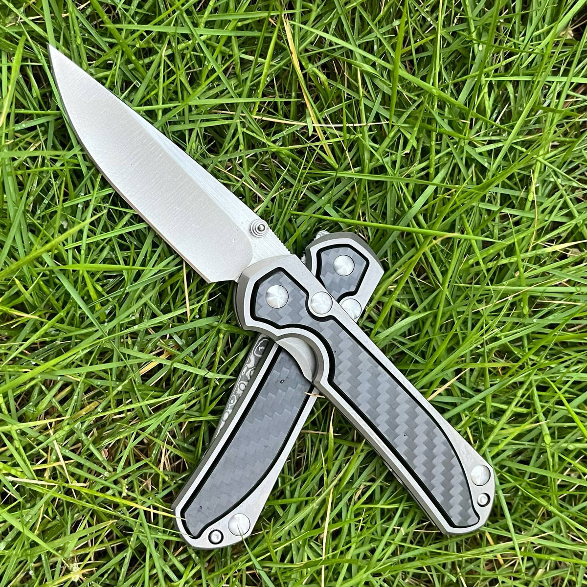 Damascus & VG10 Steel Folding Pocket Knife – Titanium & Carbon Fiber Handle