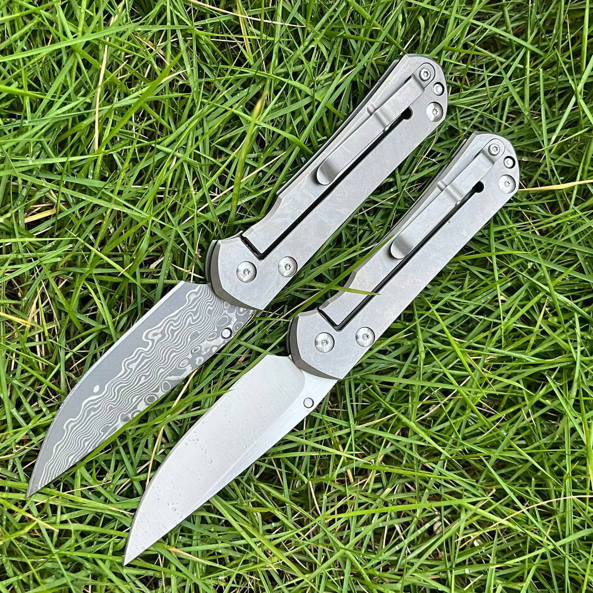 Damascus & VG10 Steel Folding Pocket Knife – Titanium & Carbon Fiber Handle